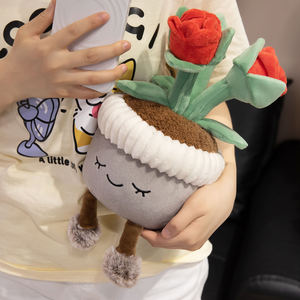 Jouet en peluche créatif en forme de rose en pot, jouet en peluche en forme de rose rouge, plante en peluche en forme de rose, cadeaux de la Saint-Valentin pour les filles - Product Image 6