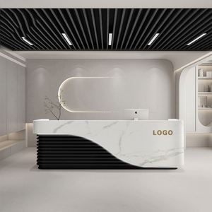 Mostrador de Recepción de Terrazo Naranja, Diseño Personalizado para Tienda de Moda, Salón de Belleza - Product Image 5