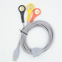 Fil de plomb Ems personnalisé de type C à 4mm câble d'électrodes à pression avec 3 fils conducteur en cuivre isolant en PVC pour câble ECG