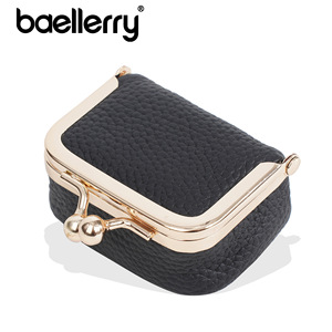 กระเป๋าใส่เหรียญผู้หญิง Baellerry หนังแท้ขนาดเล็ก ปิดด้วยตัวล็อค สีพื้น ใช้ได้ทุกวัน - Product Image 5