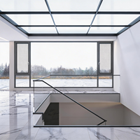 Fenêtre fixe moderne en aluminium à rupture de pont thermique, sur mesure, grande, du sol au plafond, pour balcon, triple vitrage isolant, écoénergétique