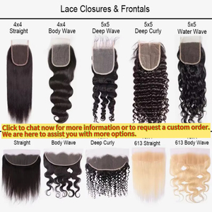 Cheveux humains bruts, fermeture en dentelle transparente 4x4 5x5, dentelle HD 13x4 13x6, fermeture en dentelle suisse HD et frontals avec cheveux de bébé - Product Image 6