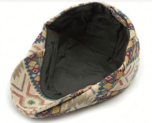 หมวกเบเร่ต์ลายดอกไม้ดีไซน์ใหม่ปี 2025 หมวกเบเร่ต์ลายแจ็คการ์ดวินเทจ หมวกทรงไอวี่แบบแบนสำหรับทุกเพศ - Product Image 6