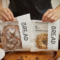 Emballage de déjeuner de qualité alimentaire recyclable écologique imprimé personnalisé sac à pain de boulangerie biscuit en papier kraft avec fenêtre