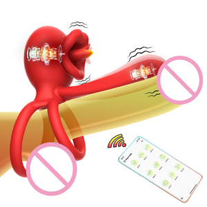 Anello Vibrante per Pene Maschile con 9 Vibrazioni Controllate da <span class=keywords><strong>App</strong></span>, Stimolatore Testicolare, Giocattolo Sessuale per Coppie, Giocattolo per Adulti - Product Image 1