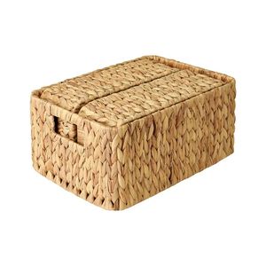 High Quality Natural Seagrass Wicker Water Hyacinth <b>Rectangular</b> <b>Storage</b> <b>Basket</b> Home Decor Organizer Wholesale Vietnam Factory - Product Image 5
