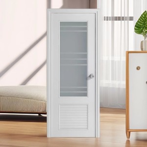 Porta in PVC Moderna Personalizzata Impermeabile Porta in UPVC per <span class=keywords><strong>Bagno</strong></span> e Toilette con Apertura Manuale e Vetro - Product Image 3