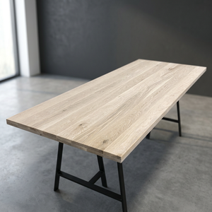 Mesa de restaurante de roble macizo rústico de tamaño grande personalizado-Parte superior duradera y elegante - Product Image 2