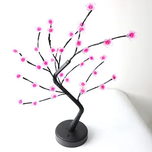 New style LED USB Cherry Plum Blossom Tree Light for Indoor Holiday Decoration Artificial Christmas Tree led table lamp