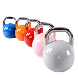 Wholesale Colorful Gym Workout Fitness Equipment Custom Competition Kettle Bell Painted Durable Unisex Cast Iron Kettlebell