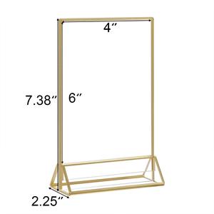 Khung Vàng <span class=keywords><strong>Acrylic</strong></span> Holders Đăng 4X6 Double Sided Bảng <span class=keywords><strong>Menu</strong></span> Hiển Thị Đứng Đám Cưới Bảng Số Chủ - Product Image 3