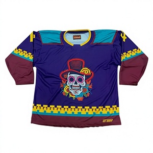 Jersey de Hockey Sublimado Personalizado de Primera Calidad Sibrin |   100% poliéster, malla, nombre/número del equipo |   Camiseta de Cuello en V para Adultos |   Secado Rápido - Product Image 1