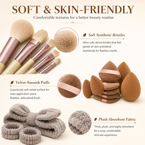 Lot de 20 outils de beauté : Grand ensemble de pinceaux et éponges de maquillage pour le visage, les yeux, le <span class=keywords><strong>blush</strong></span> et la poudre - Product Image 4