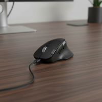 Ratón Inalámbrico Ergonómico Profesional con Retroiluminación RGB para Oficina, 2.4GHz Bluetooth Multimodo, Recargable, Óptico, para Portátil