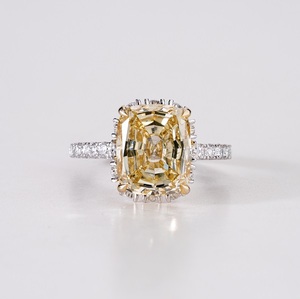 Bague en diamant de laboratoire taille coussin en or massif 14 carats avec diamant certifié IGI, élégante bague de fiançailles pour femme, bijoux fins - Product Image 1