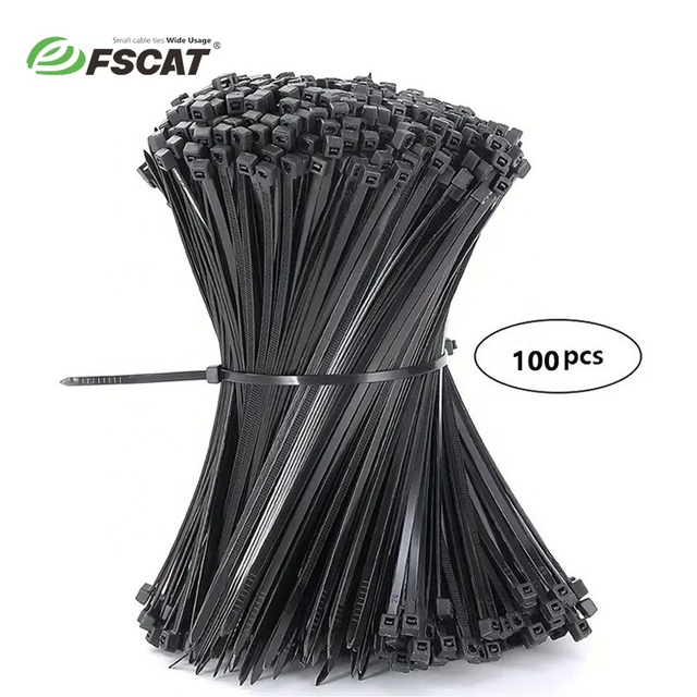 FSCAT High-Quality Nylon66 Zip Ties 3.6x280mm UV-Stable Self-Locking for Solar and Factory Applications