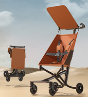 Poussette de voyage légère en alliage d'aluminium pour bébé de 12 à 72 mois, pliable compacte, type sac à dos, idéale pour les voyages en avion