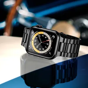 Pulseira de aço inox para apple watch, bracelete de metal 49mm para smartwatch, iwatch 7, 6, 5, 4, 3, se, 8, 45mm, 41mm, 38mm, 40mm, 44mm