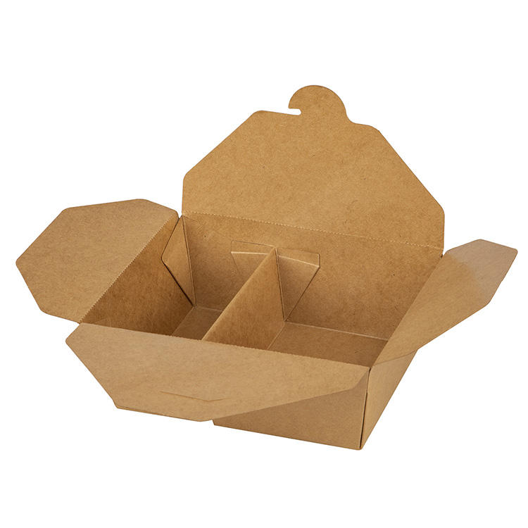 Custom logo printed disposable takeaway paper fast food packaging paper lunch box