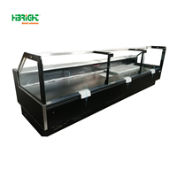 Réfrigérateur de présentation pour supermarché et charcuterie, à verre plat, avec réfrigérant R290, pour viande et poisson, type plug-in