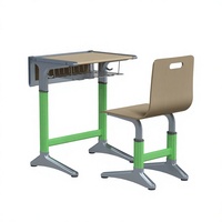 Ensemble de mobilier scolaire moderne et écologique, réglable en hauteur, durable, pour une seule personne, avec bureau, chaise et tiroir, pour salle de classe et chambre