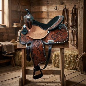 Silla de montar inglesa BS International para carreras de caballos, con estructura de madera, suave y cómoda, de la mejor calidad, cuero genuino, brida para caballo SUS304 - Product Image 1