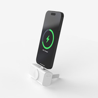 Cargador Portátil Magnético 2 en 1 con Diseño de Lápiz Labial, Carga Rápida de 15W, Tipo-C, Base para Reloj, Estación de Carga Móvil
