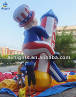 Oncle géant de belle conception Sam sur des ballons patriotiques gonflables de ballon de fusée à vendre