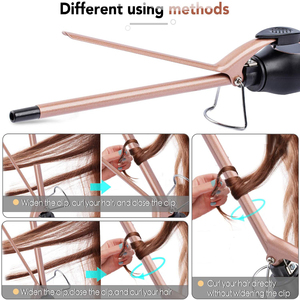 8 pinces à <span class=keywords><strong>friser</strong></span> professionnelles, baguettes fines pour coiffure longue et courte, <span class=keywords><strong>fer</strong></span> à <span class=keywords><strong>friser</strong></span> en céramique Tourmaline, <span class=keywords><strong>9mm</strong></span> - Product Image 3