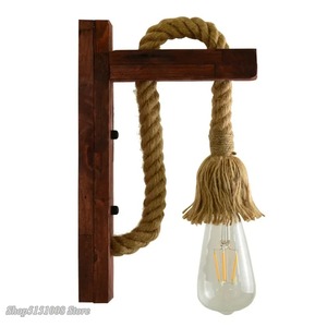 Lámpara de pared de madera antigua Retro de estilo Industrial fuente de luz LED hierro para dormitorio restaurante Rural Homestay cabecera decorativa - Product Image 5