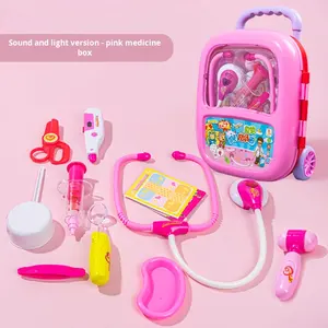 Ensemble de jouets de médecin en plastique pour filles pour jeux de rôle, simulation de médecin de famille pour bébés, stéthoscope, trousse de médecine - Product Image 6