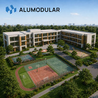 Bâtiment modulaire préfabriqué à plusieurs étages avec terrain de sport pour la construction de campus scolaire destiné à l'éducation