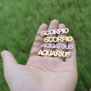 Collier personnalisé avec logo, en acier inoxydable plaqué or 18 carats, résistant à l'eau et inaltérable, avec plaque nominative pour femme - Product Image 2