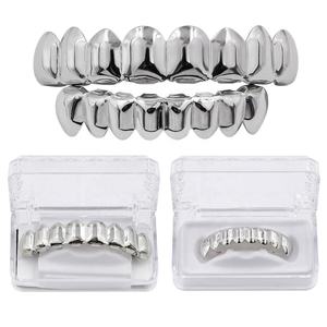 Nouveau HipHop or couleur dents grilles ensemble hommes femmes bijoux dentaires haut bas <span class=keywords><strong>dent</strong></span> bouche <span class=keywords><strong>Vampire</strong></span> dents Grillz Cosplay fête rappeur - Product Image 3