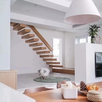 Escalier droit flottant en bois moderne personnalisé de haute qualité Escalier intérieur facile à installer