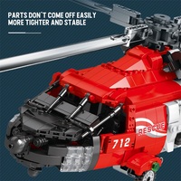 Reobrix 33026 HH-60J Avion de sauvetage Modèle de construction en briques MOC Puzzle Éducatif Jouets de construction d'avions pour garçons Cadeau