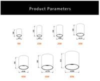 Intérieur IP65 IP54 Étanche Commercial Plafond Grand Watt Balcon Cuisine Surface Monté Cylindre Spot Led Downlight Logement