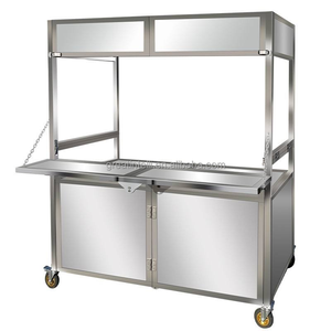Chariot alimentaire commercial portable pliable avec roues pour la vente ambulante et le transport de denrées - Product Image 1