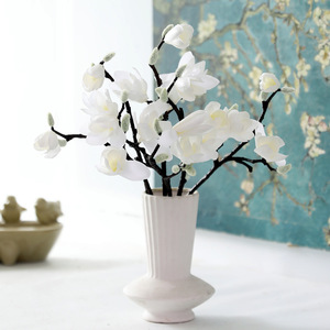 Fleurs artificielles en soie blanche, boutons de magnolia floqués, petites branches, décoration d'intérieur, fausses fleurs - Product Image 1