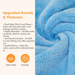 エコマイクロファイバークリーニングタオル厚手のコーラルフリース布40x 40cm高吸収再利用可能ラグ北欧の持続可能な家庭用 - Product Image 2
