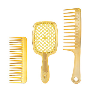 Guangzhou Playboy Electroplated Gold <b>Wide</b> Tooth Hair <b>Comb</b> Set Large Size Elegant Design For Adult Use - Product Image 4