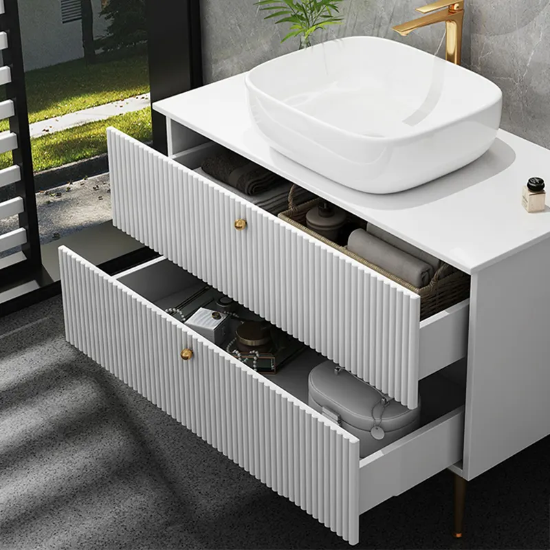 Design semplice piccolo bancone lavabo in ceramica mobile bagno vanità con lavandino