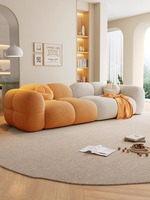 Canapé d'angle inclinable en velours style crème pour hôtel, salon simple, grand ou petit appartement, rangée droite, maison d'hôtes