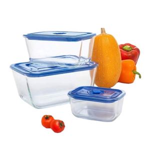3 <b>Pack</b> Borosilicate Glass Food Storage Containers, Microwave Safe Leakproof Meal Prep Glass Containers - Product Image 1
