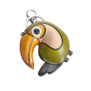 Portachiavi in Vera Pelle Fatto a Mano con <span class=keywords><strong>Tucano</strong></span>, Dipinto a Mano 3D, Uccello Tropicale, Regalo Promozionale, Vendita all'Ingrosso - Product Image 3