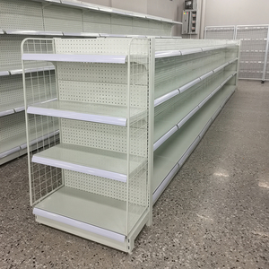 Kệ siêu thị một và hai mặt màu đen trắng gỗ - Giải pháp lưu trữ bền và phong cách - Product Image 1