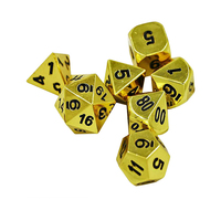 Ensemble de dés de jeu polyédriques miniatures en alliage de zinc, multicolores, à 6 faces, avec logo personnalisé, 14-20 mm, électroplaqués, sans marque