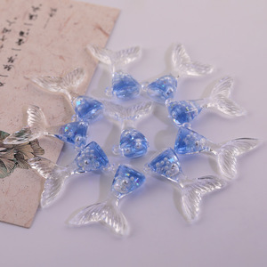 Ocean-themed 3D Crystal Blue Mermaid Tail Pendant For Jewelry Making Acrylic Lampwork Glass Beads <b>Spring</b> 2024 Yiwu Origin - Product Image 4