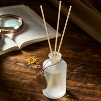Bouteille diffuseur de parfum en verre naturel de luxe 100 ml avec couvercle en bois, vide, pour aromathérapie et huiles essentielles