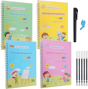 çocuklar kitap kullanımlık mektup Suppliers-Sihirli yeniden kullanılabilir defterini çocuklar için pratik defterini yaş 3-5 kaligrafi basit el yazı yeniden kullanılabilir yazı uygulama